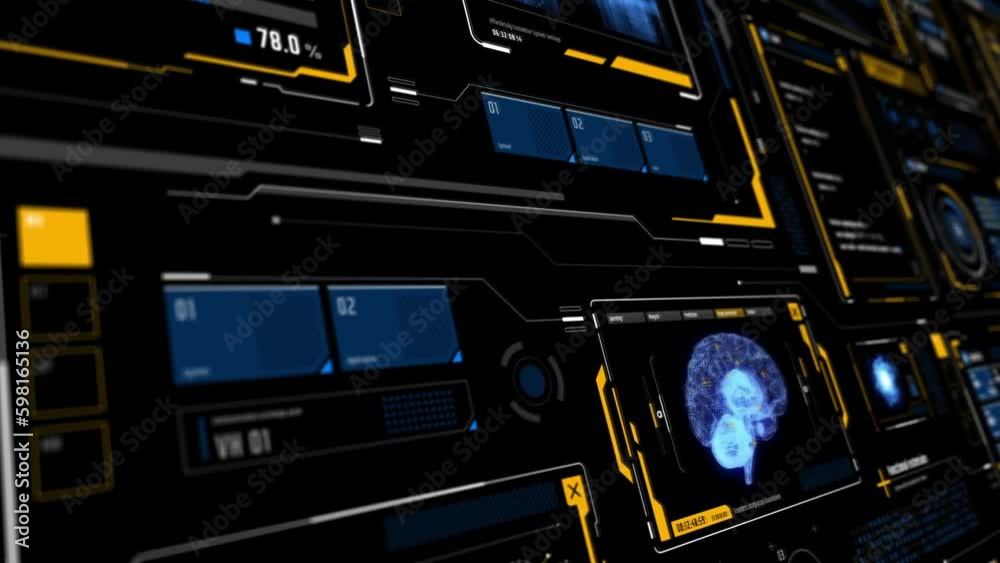 Poster Futuristic graphical user interface background.