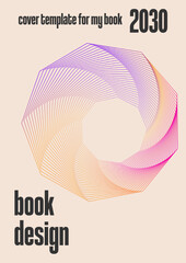 Graphic template for cover of books, booklets, journals, posters, magazines and flyers. Featuring Coolvetica Bold typography and colorful abstract vector geometric shapes