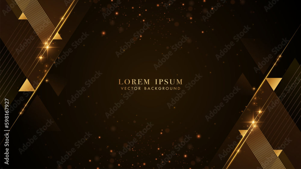 Canvas Prints gold triangle diamond elegant shine with slant golden lines and glittering light effects decorative 