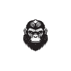 front face of gorilla logo vector