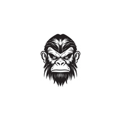 front face of gorilla logo vector