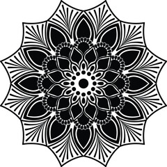 Circular pattern in the form of a mandala. Henna tattoo mandala. Mehndi style. Decorative pattern in oriental style. Figure mandala for coloring.