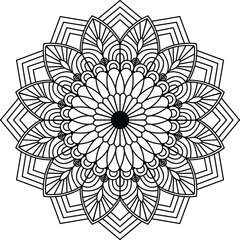 Circular pattern in the form of a mandala. Henna tattoo mandala. Mehndi style. Decorative pattern in oriental style. Figure mandala for coloring.