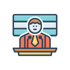 Color illustration icon for president 
