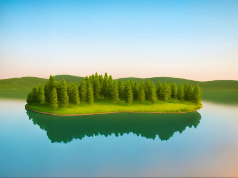 isometric nature and landscape. High quality photo
