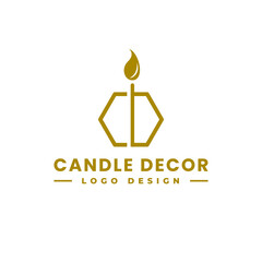 candle decor with letter C and D fire logo icon vector illustration