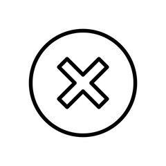 Cancel icon vector. Simple delete sign illustration on white background 