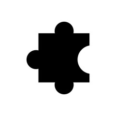 Puzzle icon vector. Simple piece sign illustration on white background