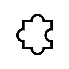 Puzzle icon vector. Simple piece sign illustration on white background..eps