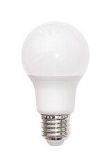 Energy saving light bulb isolated on white background, E27