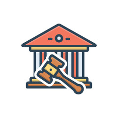 Color illustration icon for judicial 