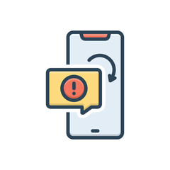 Color illustration icon for notice 