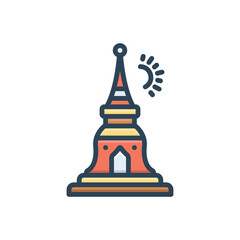 Color illustration icon for thailand 