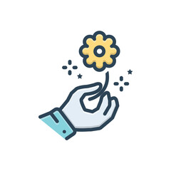 Color illustration icon for wish 