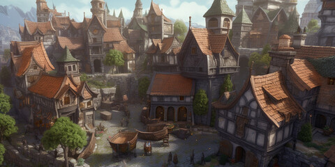 Fototapeta premium houses in the village
