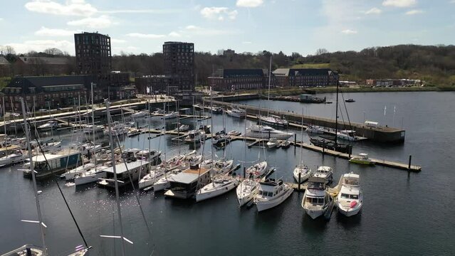 Flensburg harbor sport boats sailing yachts