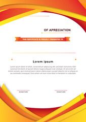 Creative orange white certificate template design