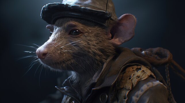 mouse smuggler courier, digital art illustration, Generative AI