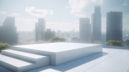 3d rendered Podium city view Generative AI