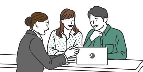 スタッフがお客様へご説明するイラスト