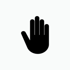 Hand Stop Icon - Vector Sign and Symbol.   