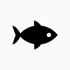 Fish Icon.  Protein, Food Ingredients. Wildlife, Sea Animal Symbol.      