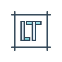 Color illustration icon for lt monogram 