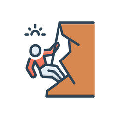 Color illustration icon for climbing 