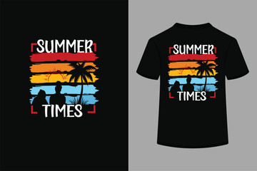 Summer times stripe creative typography t shirt design