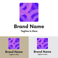 Purple gradient line modern logo