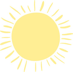 Sun illustration hand draw