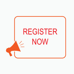 Register Now Icon - Vector Sign and Symbol for Design, Presentation, Website or Apps Elements.    