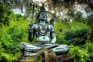 Fototapeta na wymiar Lord narayana/shiva illustration, Hindu god. Detties, Generative AI