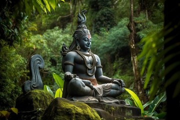 Fototapeta premium Lord narayana/shiva illustration, Hindu god. Detties, Generative AI