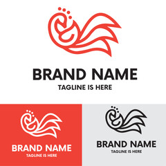Monoline peacock logo
