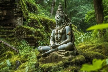 Fototapeta na wymiar Lord narayana/shiva illustration, Hindu god. Detties, Generative AI