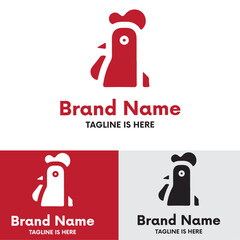 Minimalist modern chicken rice box logo
