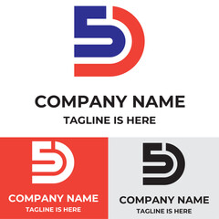 Creative letter sd and symbol 5d logo design concept
