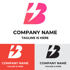 Letter b power logo design concept
