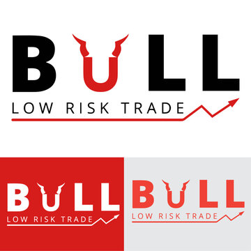  bull trade typography logo design
