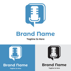 Blue simple podcast logo
