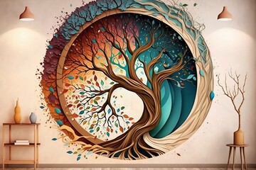 Beautiful Mystic Tree Wall art, AI Generated 