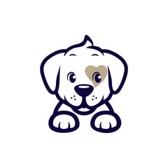 a cute dog illustration vector logo