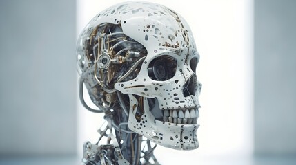Fototapeta na wymiar Artificial Intelligence AI Skull