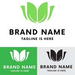 Unique creative and modern natural flower logo
