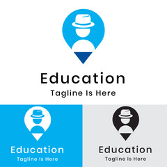 Education logo design template social media illustration
