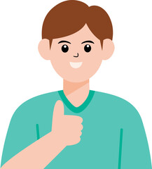 Man in casual clothe shows gesture cool. Vector illustration in cartoon style.