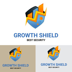 Colorful growth shield logo
