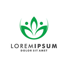 Abstract flower logo design vector Illustration