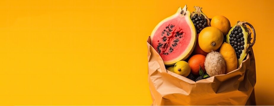 vegetables , bea,, almond, flower n a shopping bag, with Generative AI	